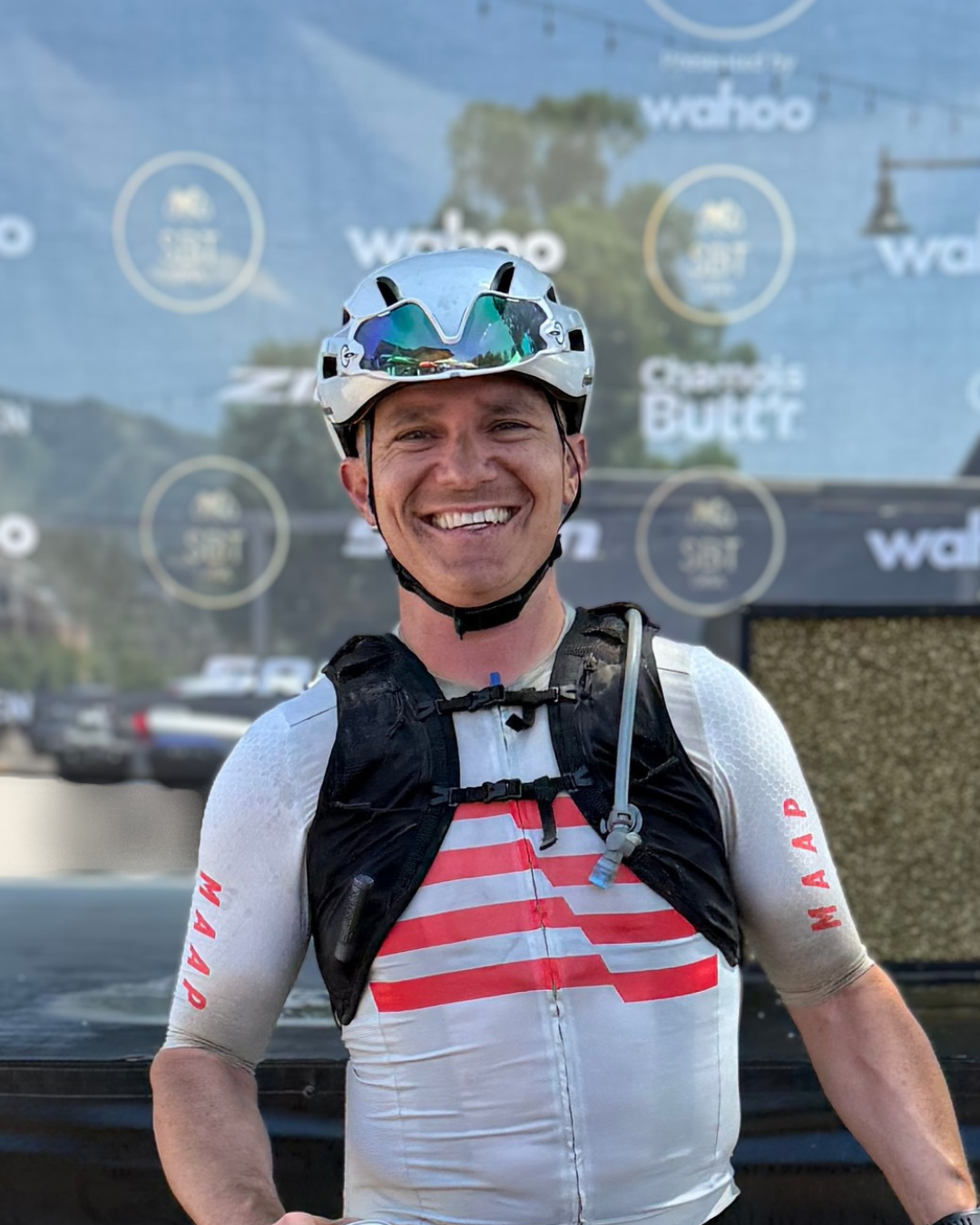 Photo of Colorado Attorney Dan D'Angelo of Bike Brain Law after bicycle race