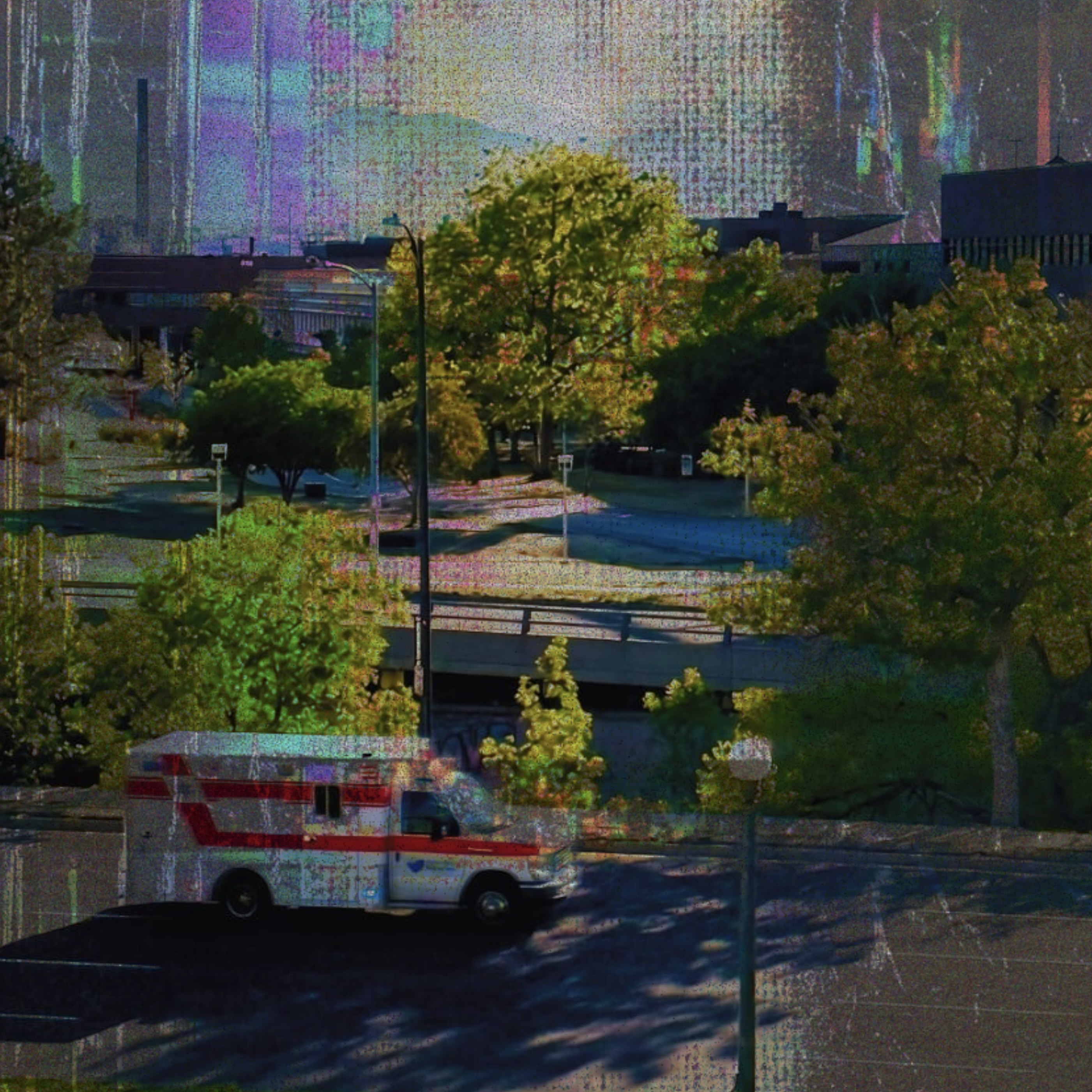Ambulance driving down street in Colorado